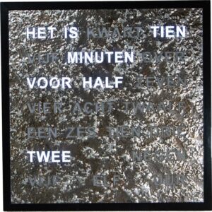 Intertime woordklok 40 x 40 cm grafiet