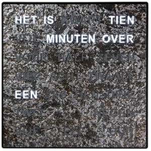 Intertime woordklok 28 x 28 cm grafiet